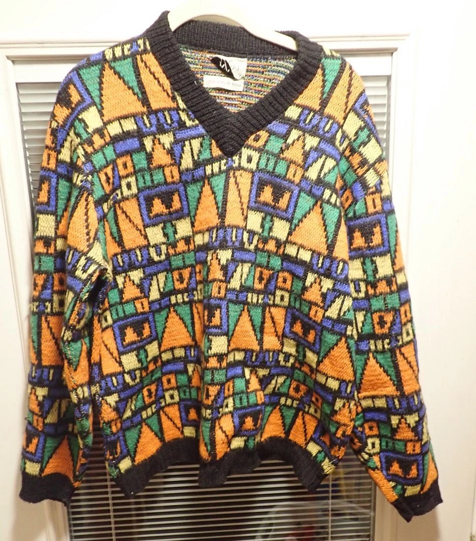 Mens Vtg Sportswear by Alps 100 Virgin Wool Pullover Sweater L