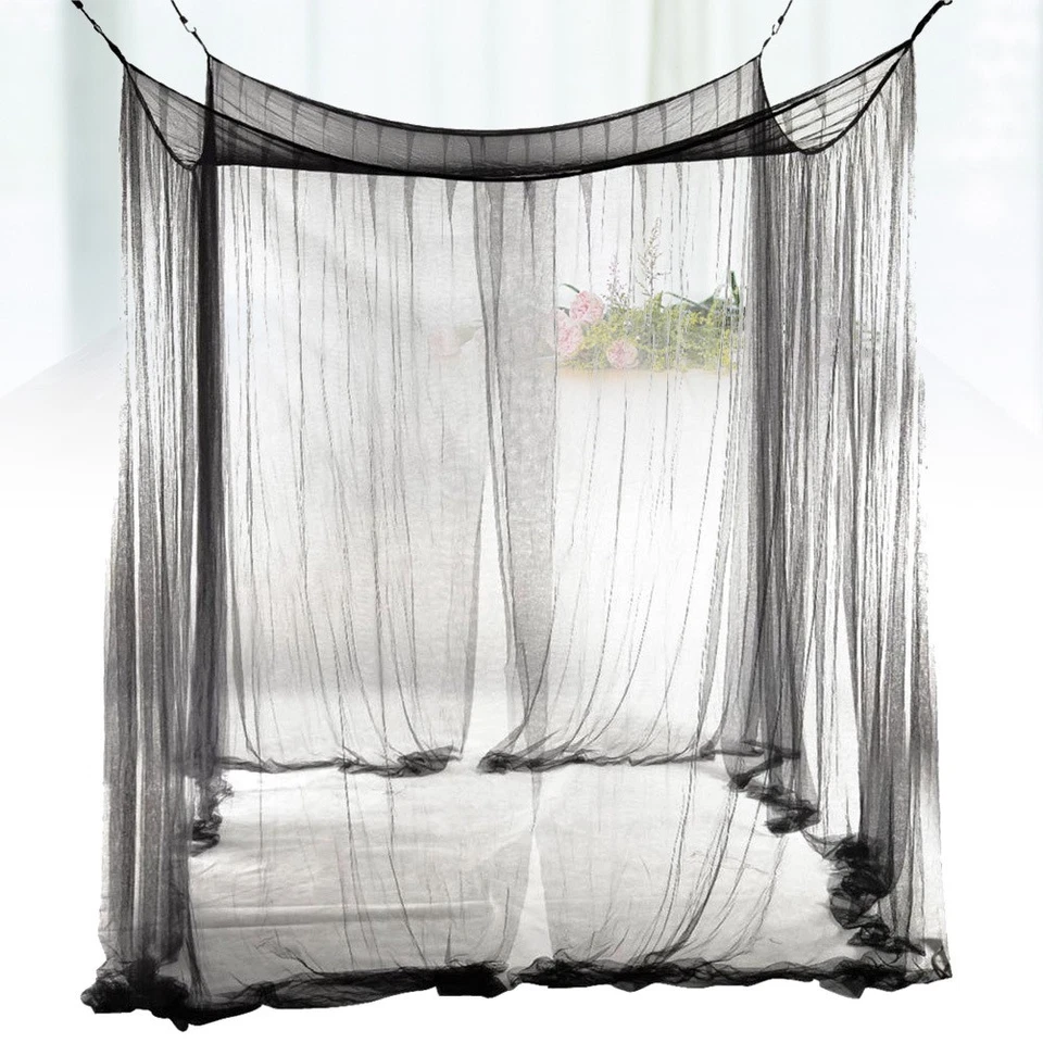 Style européen 4 Corner Post Bed Canopy Mosquito Net Full Netting Literie - Photo 3/4