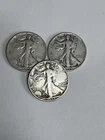 (LOT of 3) Walking Liberty Half Dollar SILVER!  2 x 1944, 1943⭐️. FREE SHIPPING