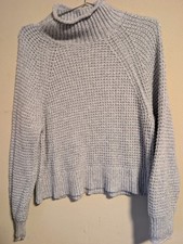 Women's American Eagle Sweater SMALL Long Sleeve Knit Mock Neck Gray EXCELLENT