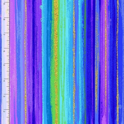 Evening Glow Fabric | Purple Blue Metallic Stripes | Timeless Treasures YARD