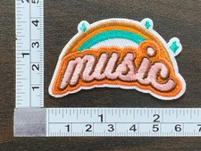 "Music" Embroidered Iron On Patch