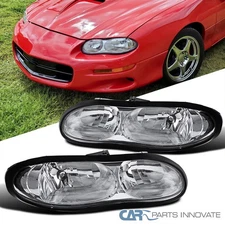 Headlights Fits 98-02 Chevy Camaro Z28 Clear Bumper Driving Lamps Left+Right