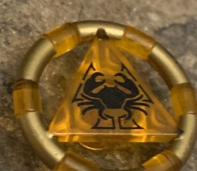Lego Atlantis Trans ORANGE TREASURE KEY CRAB Minifig Symbol 8078 RARE HTF PIECE