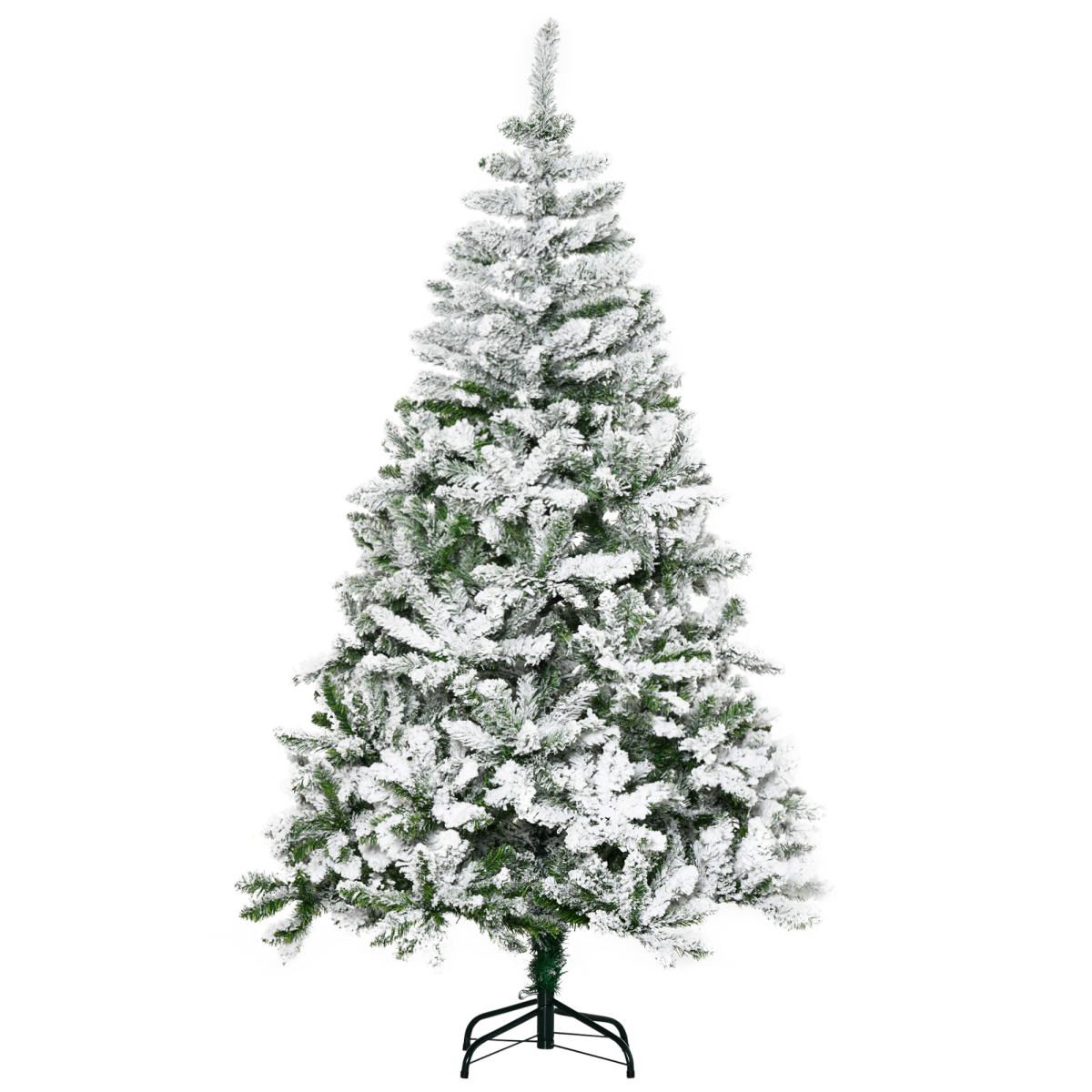 6ft Snow Flocked Artificial Christmas Tree with Realistic Branch Tips - Image 2