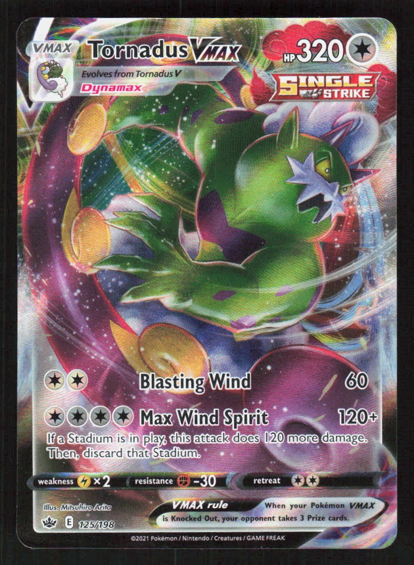 Pokemon Tornadus VMAX 125/198 VMAX Rare Holo Chilling Reign (MP)