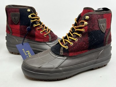 Polo Ralph Lauren Claus Buffalo Check Lace-up Boots Size 8