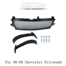 Suit For Chevrolet Suburban Tahoe Silverado 99-06 3pcs Black Plastic Mesh Grill