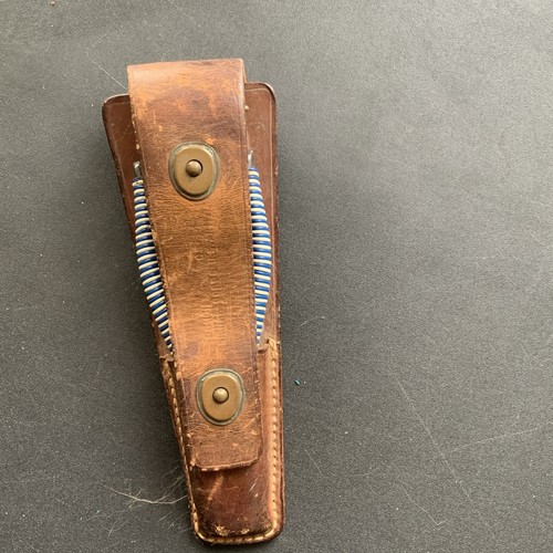 US Army Signal Corps Lineman's Brown Leather Tool Carrier W/Knife & Wire Cutter - Bild 6 von 7