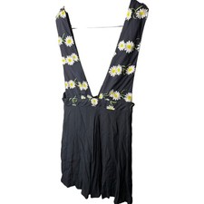 vintage style sunflower v neck dress