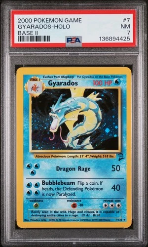2000 POKEMON BASE SET 2 #7 GYARADOS-HOLO PSA 7