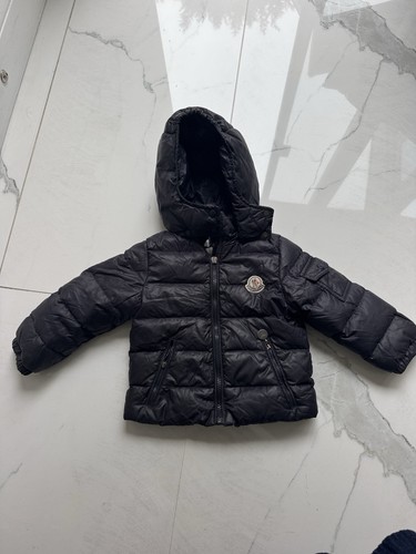 Moncler Unisex Kids Navy Hooded Puffer Jacket Down Zip Size 18-24m
