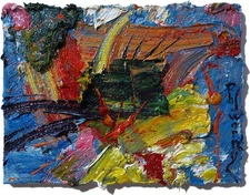 LANDSCAPE OIL█PAINTING█IMPRESSIONISM OUTSIDER█ART█SIGNED ABSTRACT ORIGINAL█DECO