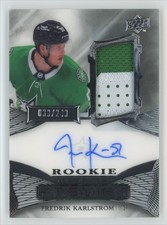 2022-23 UD Premier Acetate Rookie Patch Fredrik Karlstrom RC Auto 033/249 #AR-FK