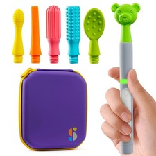 Oral Motor Stimulation Kit with 6 Textured Heads for Sensory Needs Speech Supp