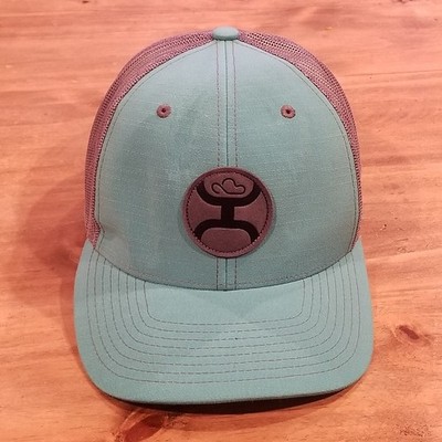 Hooey Hat Cap Sapaback Green Teal Gray Patch One Size Adjustable Western