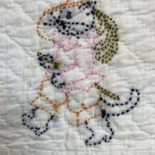 Vintage Nursery Rhyme Character Embroidered Blanket Tapestry 28x21 Handmade - Picture 5 of 11