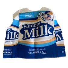 Yummy Wholesome Milk Carton Costume Medium 5-6 Kids Halloween New