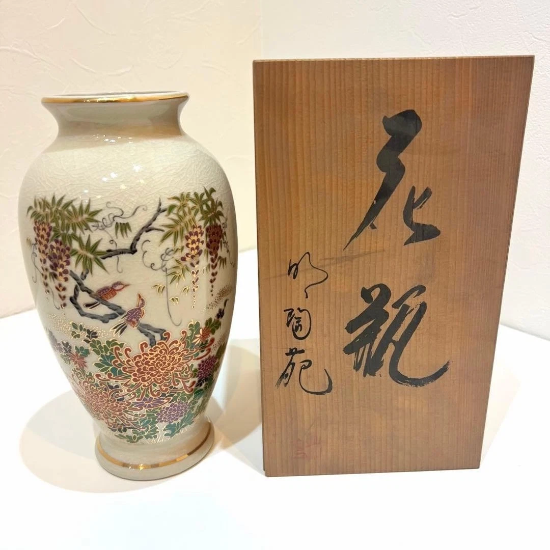 日本の伝統的な金色装飾陶器花瓶 金色日本古董花瓶| eBay