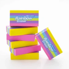 BAZIC Rainbow Eraser (4/Pack), pack of 24