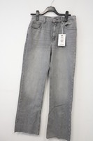 Pull & Bear Damen Jeans Hose Sraight Fit High Rise Grau 02988 Gr.38 Neu