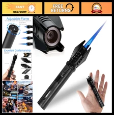 Compact Refillable Butane Torch Lighter - Windproof Jet Flame EDC Tool for Campi