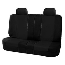FH Group Car Seat Covers Multifunctional Flat Cloth Bench Seat Covers, Black