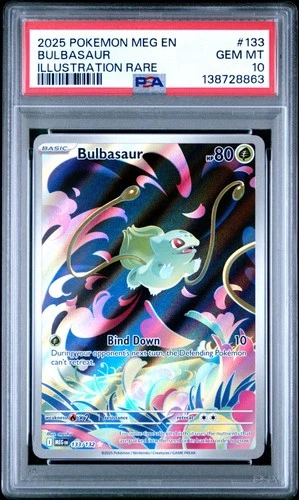 2025 POKEMON MEG EN-MEGA EVOLUTION 133 BULBASAUR ILLUSTRATION RARE - PSA 10