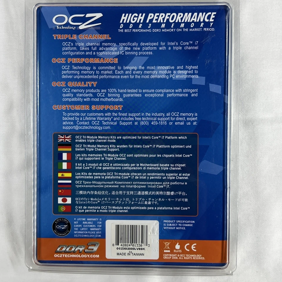 OCZ Gold Series DDR3 PC3 16000 2GB RAM Memory OCZ3G2000V6GK Triple Channel - Image 3 of 4
