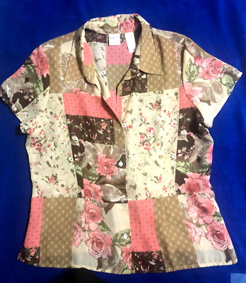Women's Emma E James Button Down Lightweight Blouse Size 14