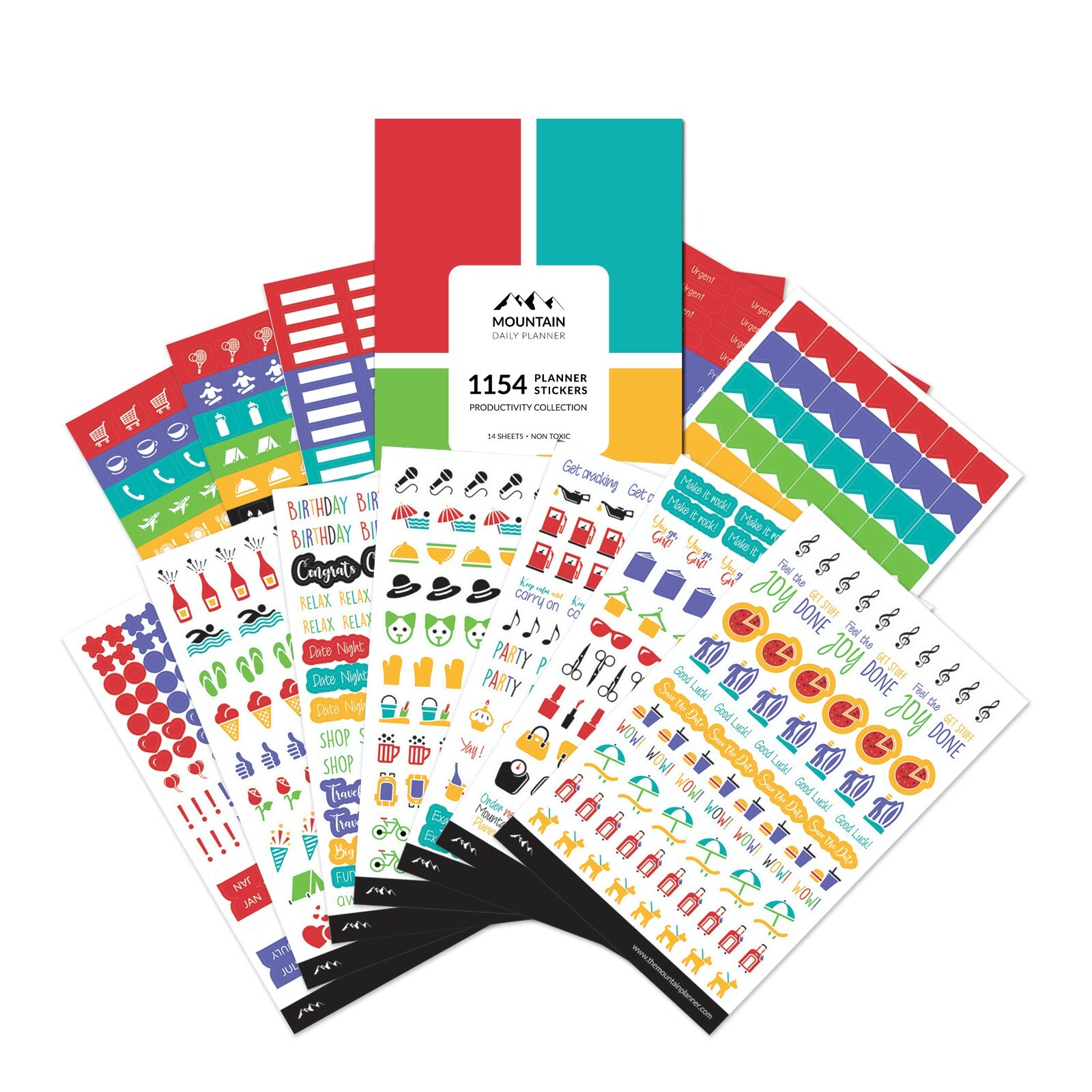 Mountain Planner Stickers. Cute Calendar Tabs for Productivity & Goals. 1154 CT