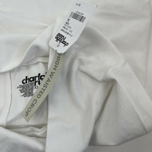 Charlotte Russe Womens Pants XL High Waisted Crop White Casual Knit Active New - 第 7/11 張圖片