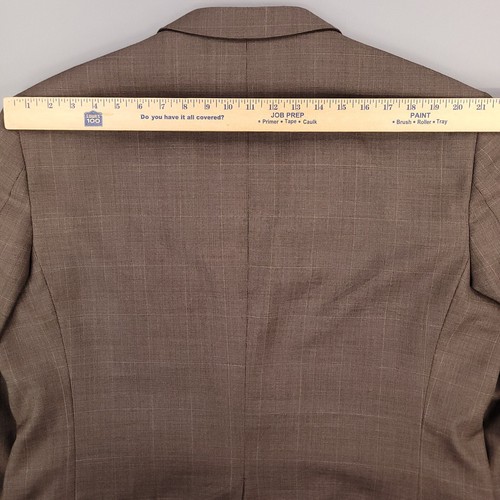 Jones New York Sport Coat Mens 48R Brown Wool Glen Check 2 Button Suit Jacket - Picture 18 of 18