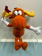 Vintage 1999 Stuffins Bullwinkle Plush Doll Wossamatta U Flag