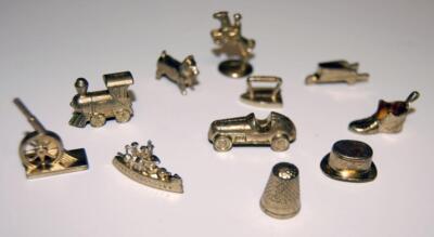 Monopoly  Gold Tone Game TOKENS 11pc