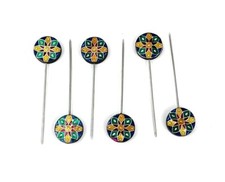 Cost Plus World Market Decorative Metal Skewers Hors D'oeuvre Cocktail Picks Set