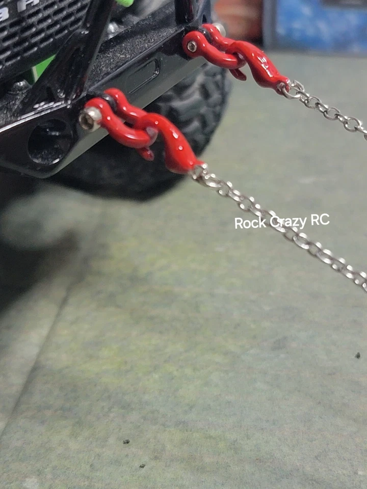 scx24 Accesorios Escala 1/24 Remolque/Recuperación Cadenas Acero Inoxidable x2 Cadenas Foto 3 de 4