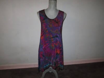 KATHMANDU IMPORTS Tie-Dye Sleeveless A-Line Tunic Top / Mini Dress Size M