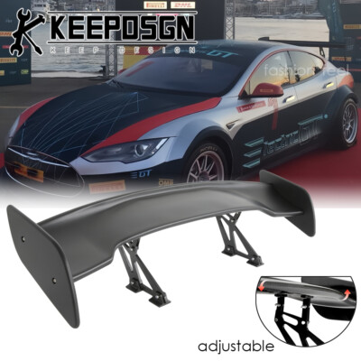 For Tesla Model S MATTE 47'' Rear Trunk Spoiler Wing GT Style Adjustable Bracket