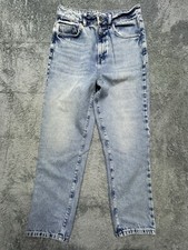 Zara Z1975 High Rise Wide Leg Jeans Women 6 Blue Denim Light Wash Baggy Retro