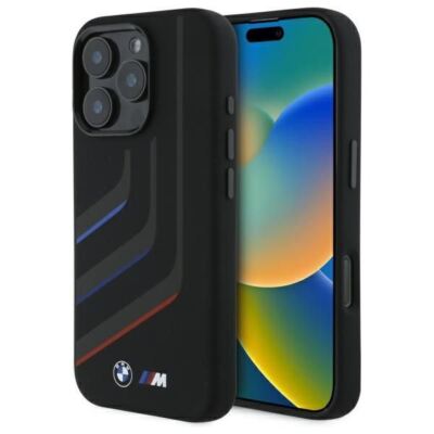BMW Silikon Turning Lines Case mit MagSafe für iPhone 16 Pro Max 6,9'' schwarz