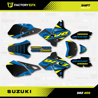 Blue Yellow Shift Graphics Kit fits Suzuki DRZ400SM Drz400s drz400