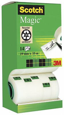 SCOTCH MAGIC 810 Klebeband Klebefilm 33 Meter x 19 mm Unsichtbar Beschriftbar 