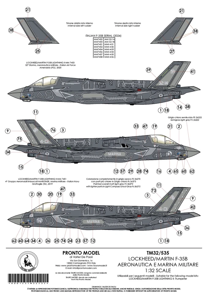 TAURO MODEL TM32/535 LOCKHEED/MARTIN F-35B LIGHTNING II SCALA 1:32 - Immagine 3 di 4