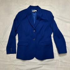 Vintage Pendelton Virgin Wool Royal Blue Blazer Women's Size 4 Casual Business