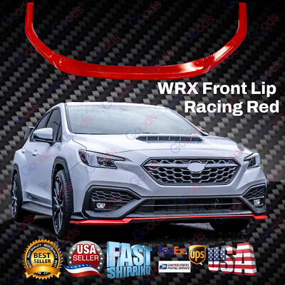 For 2022-2025 Subaru WRX Glossy Red STI Style Front Bumper Body Lip Spoiler