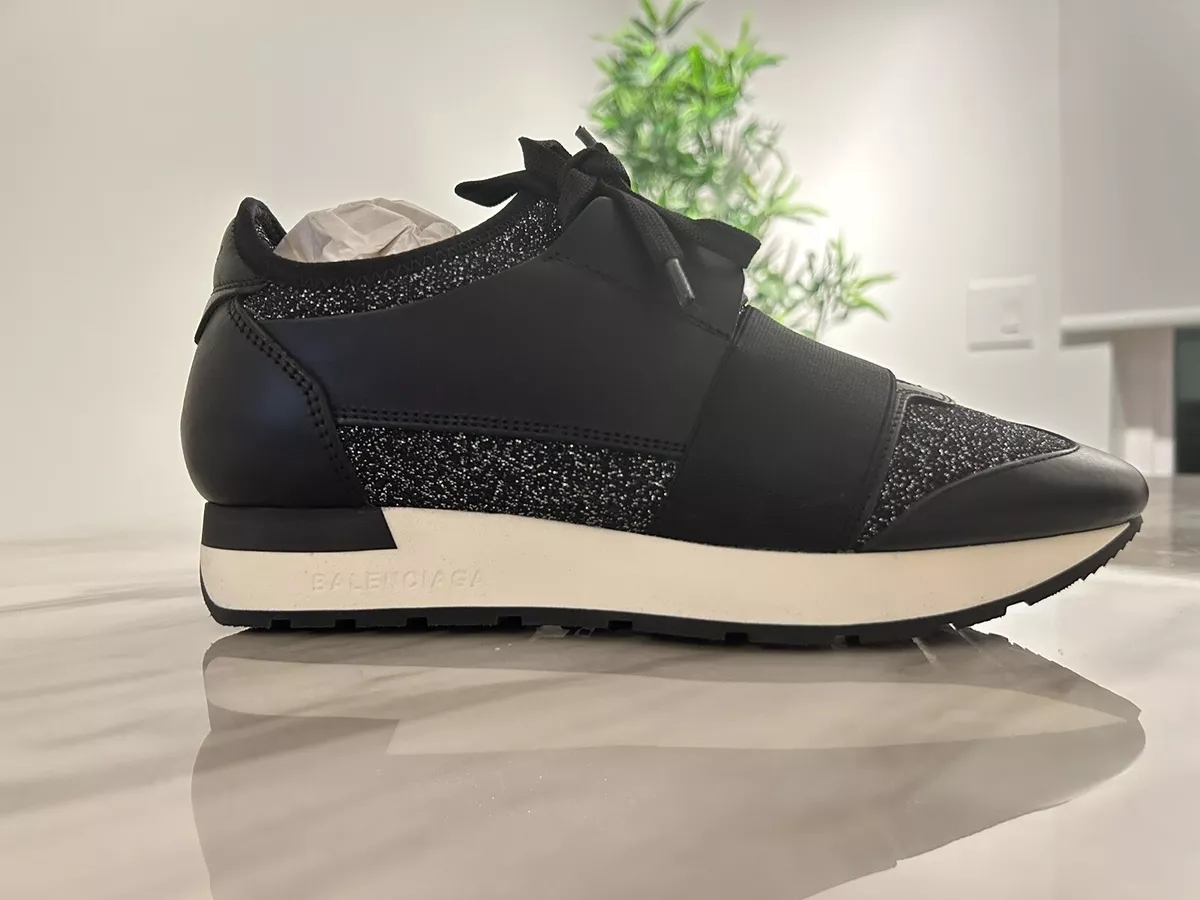 Women’s Balenciaga Tess s.gomma Knit/Vegetal Leather Black/Noir EUR Size 36