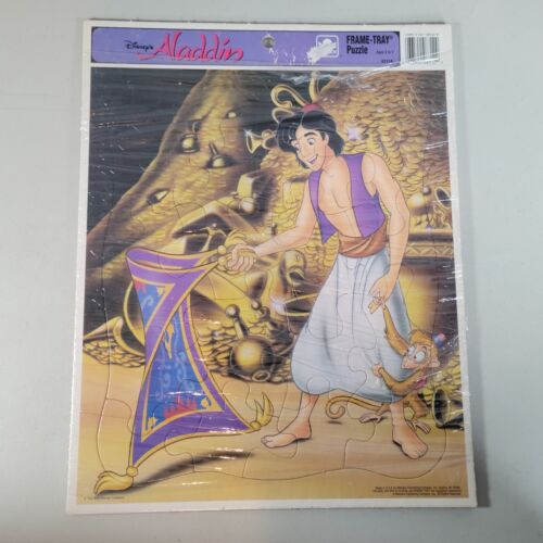 Disney Aladdin Golden Large 20 Pieces Frame-Tray Puzzle #8312A Abu Magic Carpet