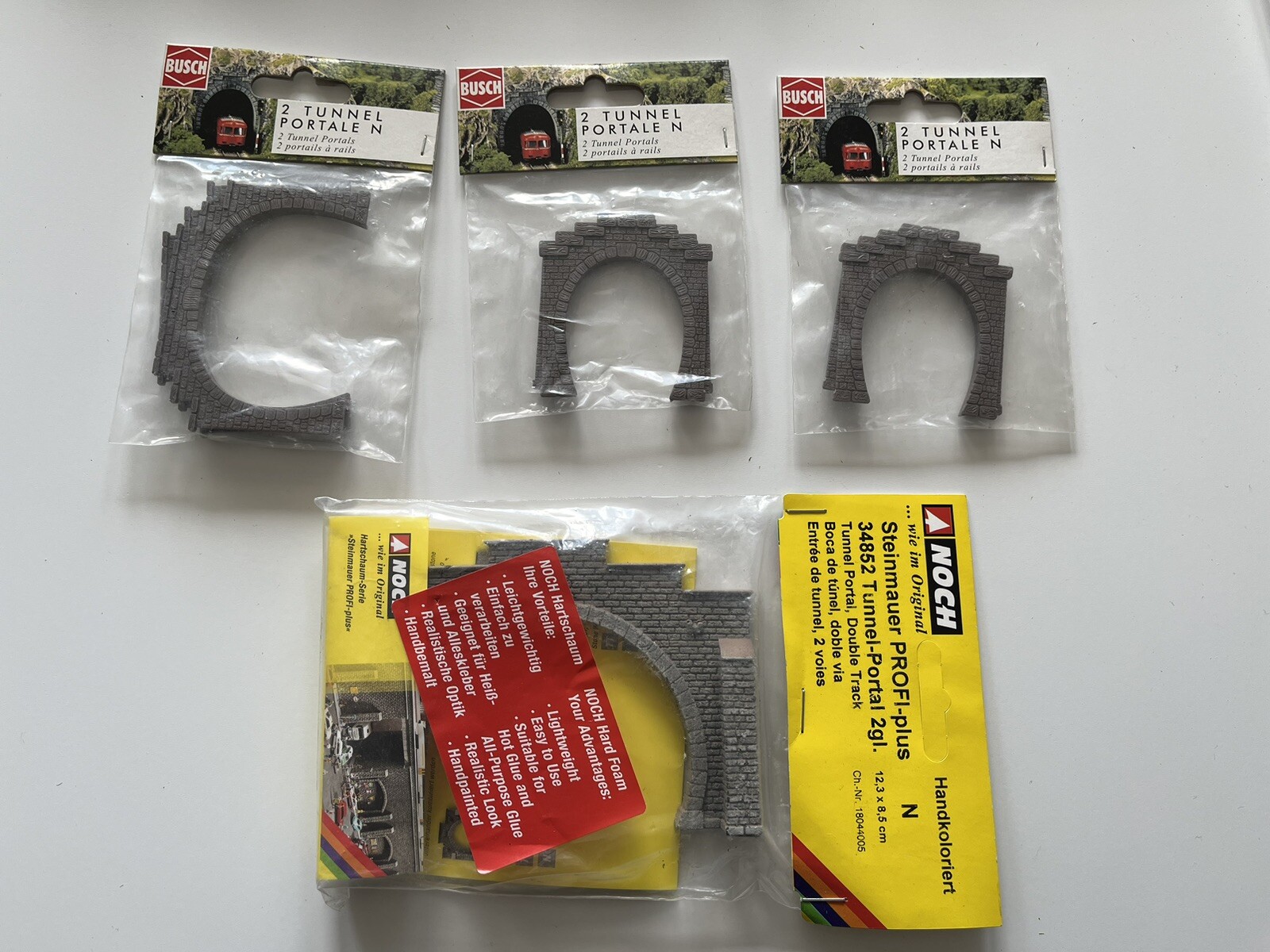 Noch 34852 +Busch 8192  + 2x Busch 8191 - Tunnel Scala N