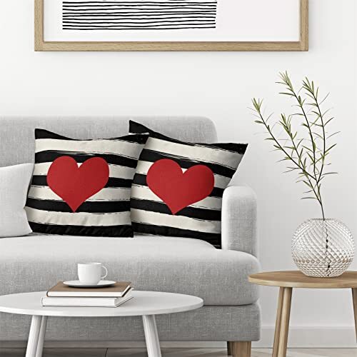 Valentines Kissenbezüge 18x18 Zoll 2er Set, rot 18" x 18" (1er Pack) Herz - Bild 4 von 8